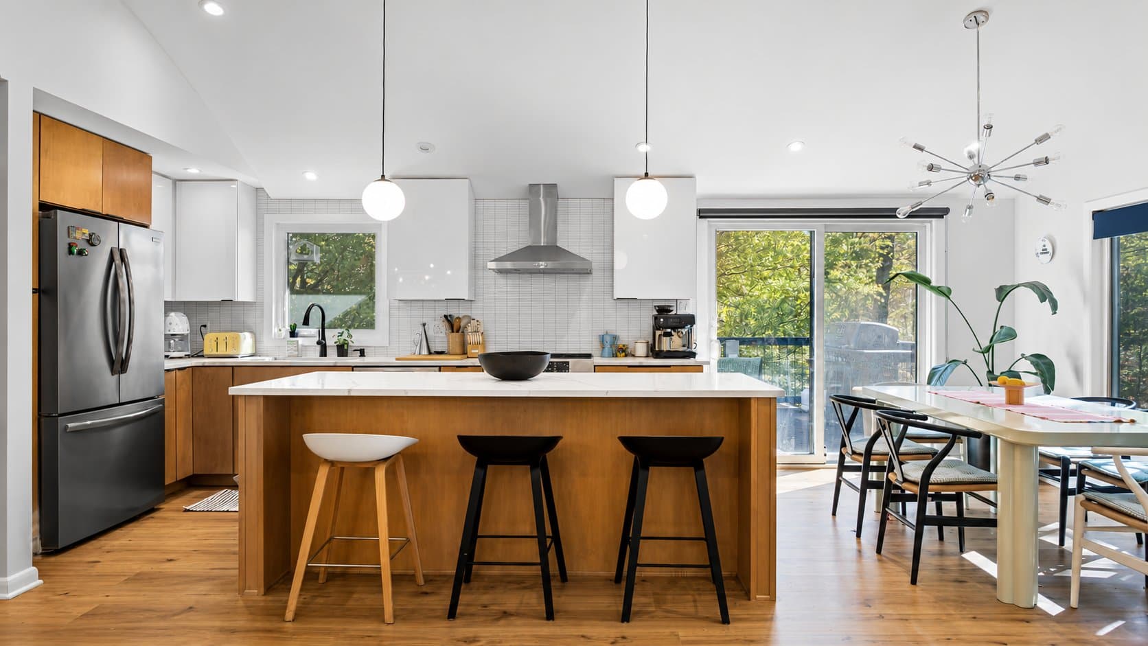 The kitchen and island